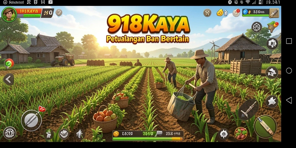 Gameplay menarik dalam 918KAYA dengan aktivitas bertani dan merawat hewan.