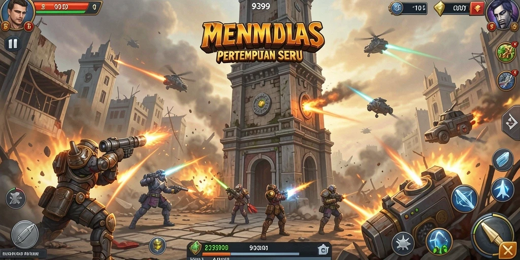 Tampilan gameplay menara pertahanan yang mendebarkan di 9399.