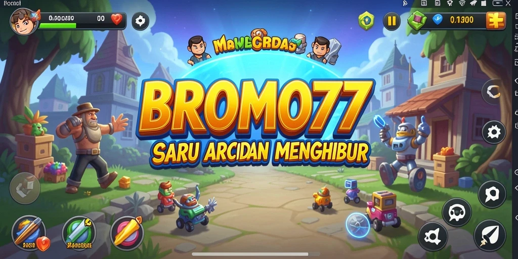 Tangkapan layar menunjukkan aksi cepat dalam gameplay Arcade BROMO77.