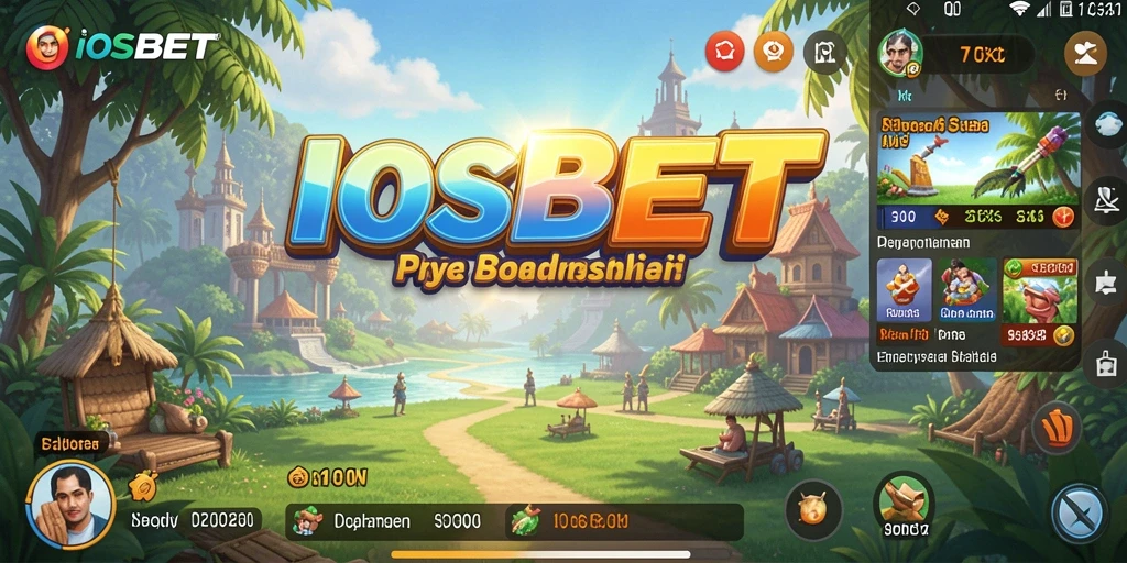 Tampilan gameplay IOSBET yang cerah dan interaktif.