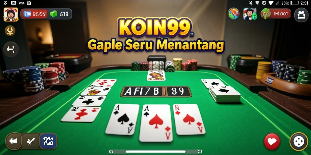 Tampilan gameplay KOIN99 yang menarik dan seru saat bermain Gaple.