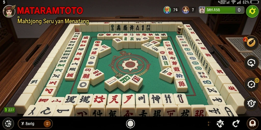 Screenshot gameplay utama MATARAMTOTO yang menunjukkan aksi Mahjong seru.