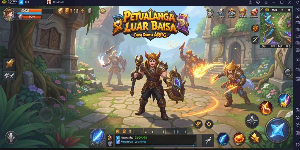 Gameplay QQ222 yang menampilkan pertarungan seru di dunia fantasi.