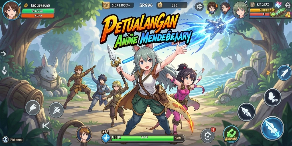 Screenshot SR996 menampilkan aksi seru dan karakter Anime yang unik.