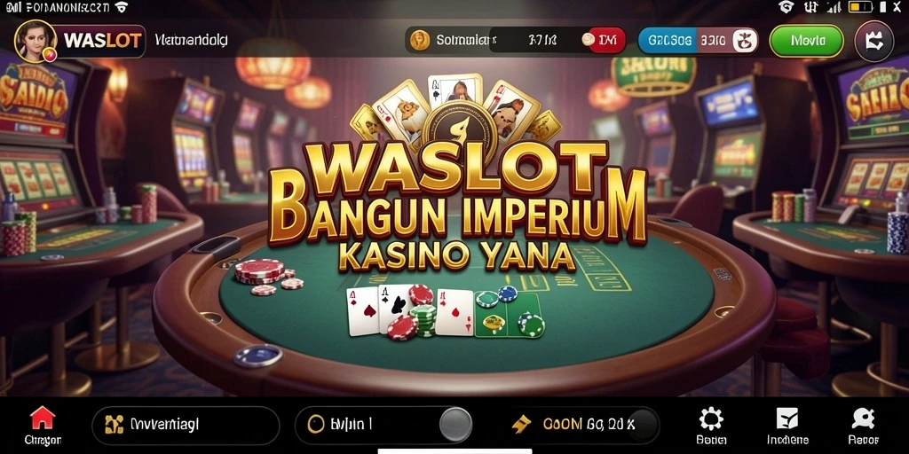 Screenshot utama <strong>WASLOT</strong> menampilkan gameplay seru dalam membangun kasino.